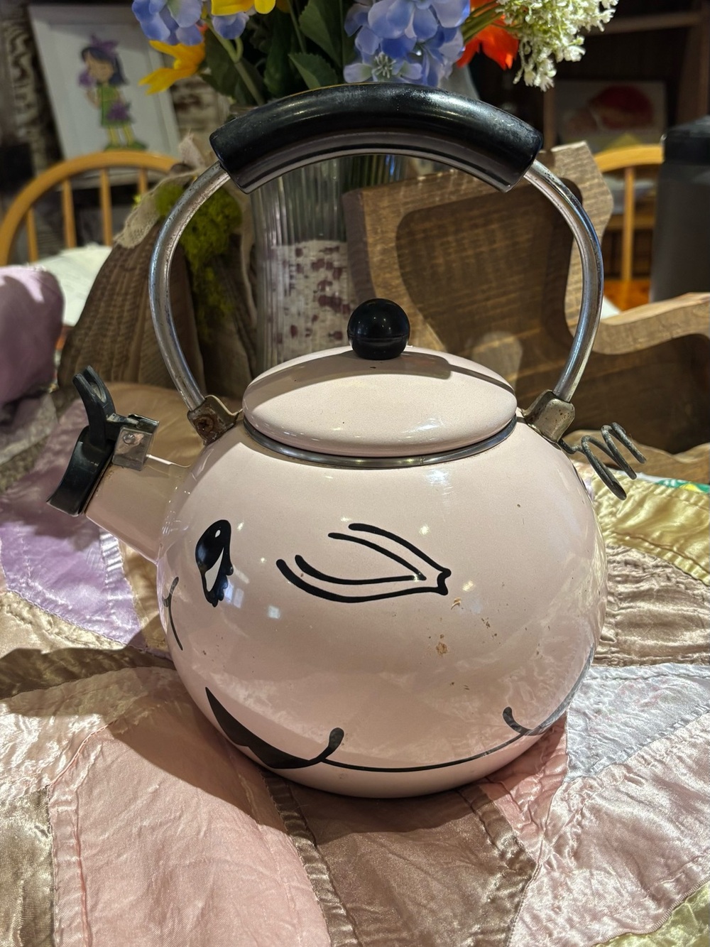 Vintage M. Kamenstein Pig Whistling Tea Kettle (with tail!!)